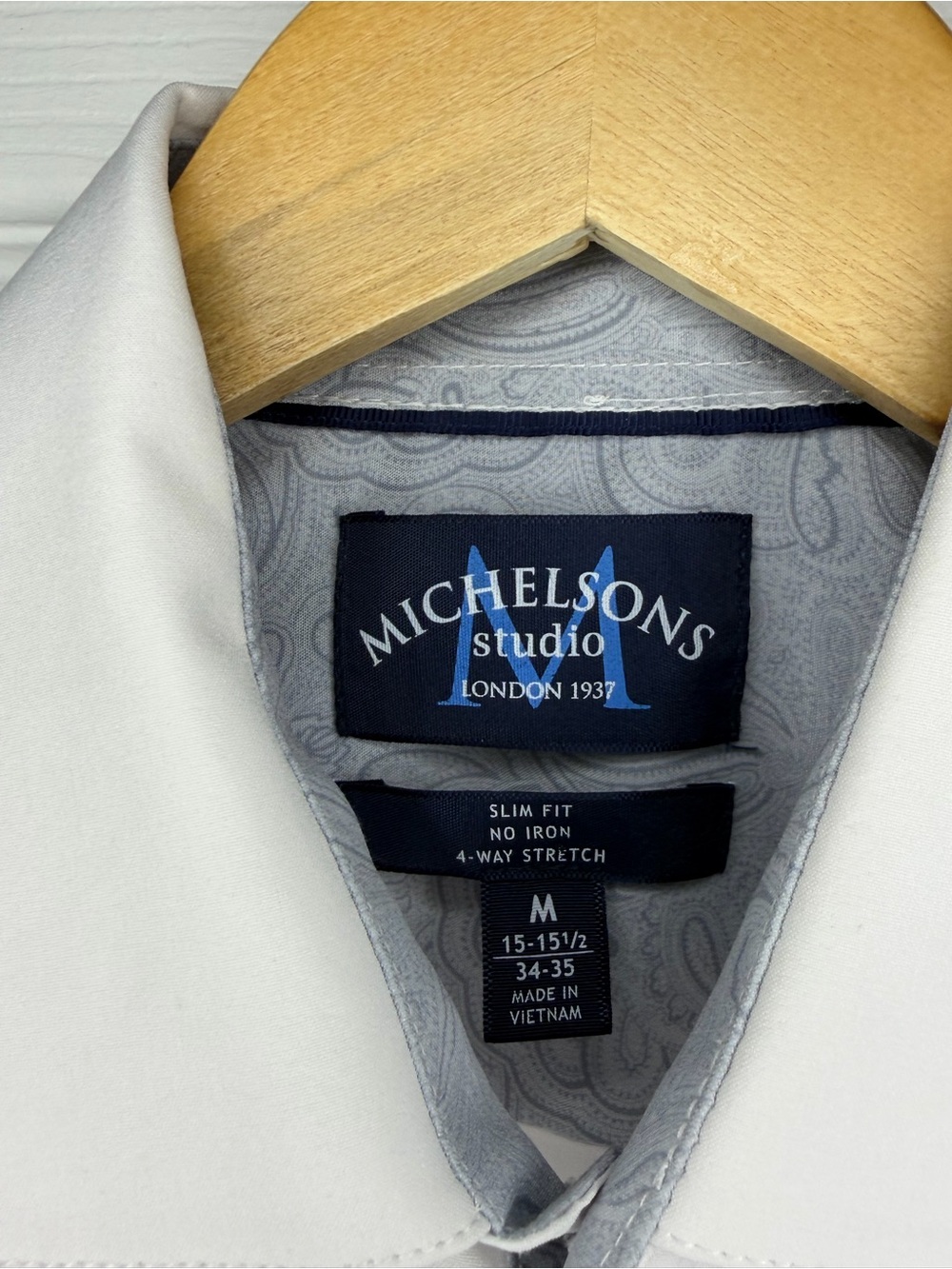 Michelsons Studio Slim Fit Dress Shirt in White